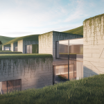 Illustration de maisons modernes et respectueuses de l'environnement en architecture écologique