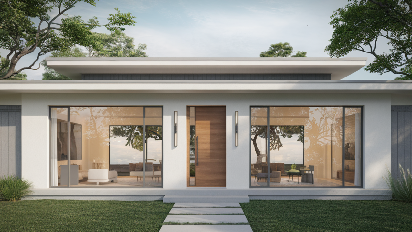 Architecture résidentielle moderne mêlant minimalisme et innovation