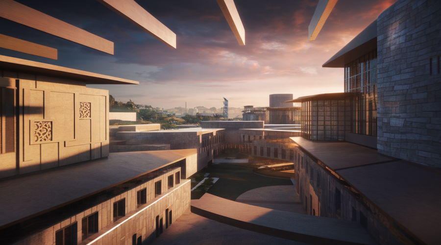 Représentation de l'influence de la diversité culturelle sur l'architecture contemporaine, avec des projets innovants illustrés.