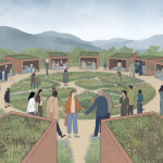 Image d'un habitat durable en Inde intégré à la nature