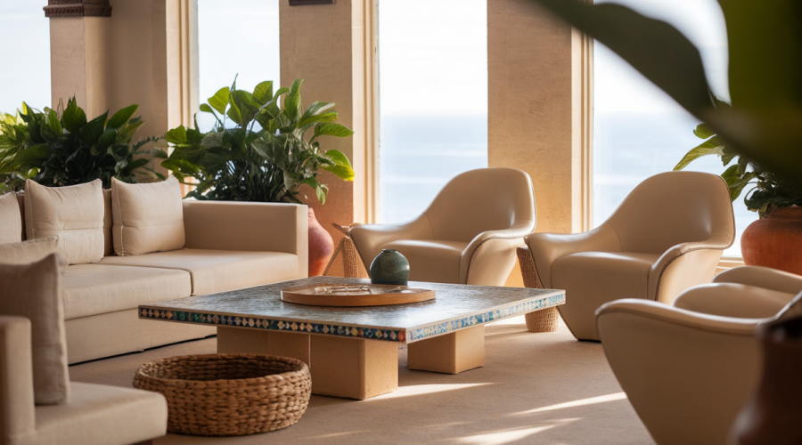 Image illustrant l'influence du design méditerranéen sur la décoration contemporaine