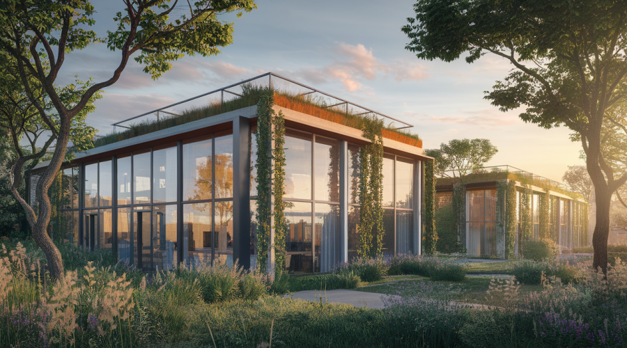 Architecture moderne avec intégration de la nature