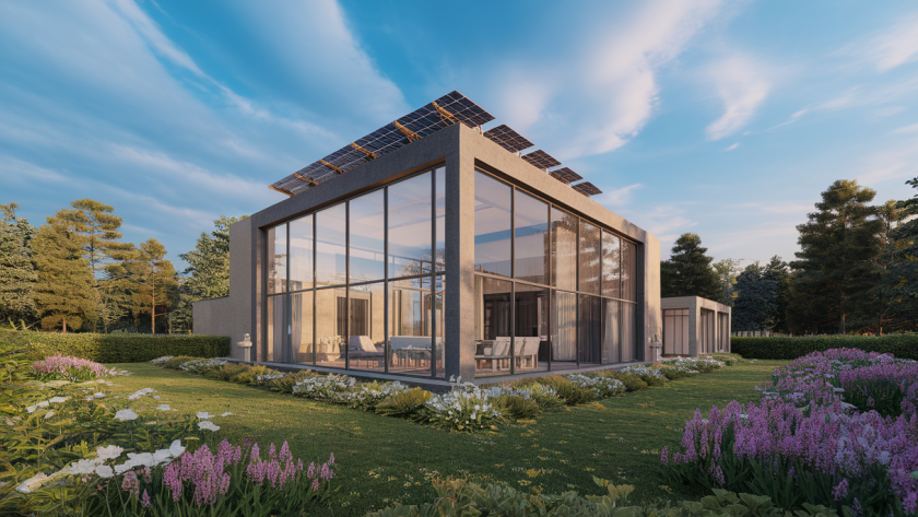 Vue moderne et esthétique d'une maison innovante