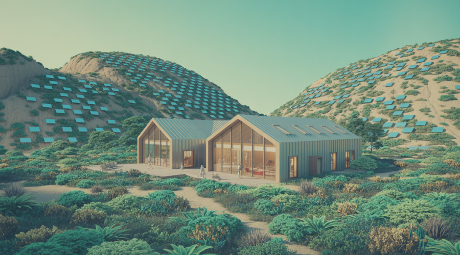 Architecture contemporaine fusionnant durabilité et innovation