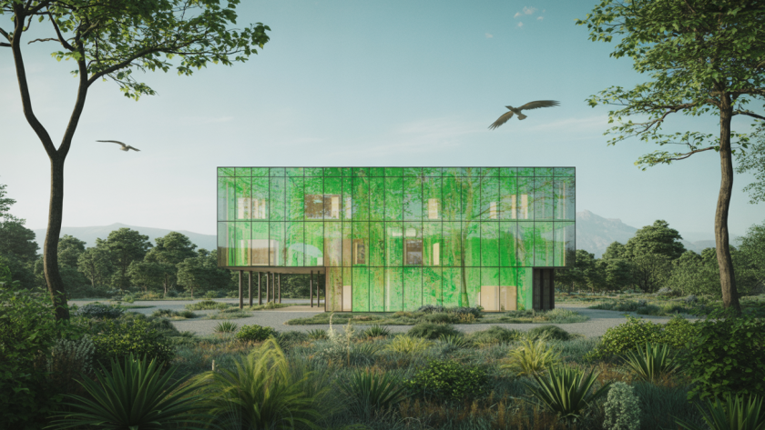 Image illustrant l'intégration de la nature dans l'architecture contemporaine