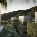 Intégration harmonieuse de l'architecture moderne et de la nature