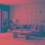 Décoration intérieure moderne avec couleurs vibrantes