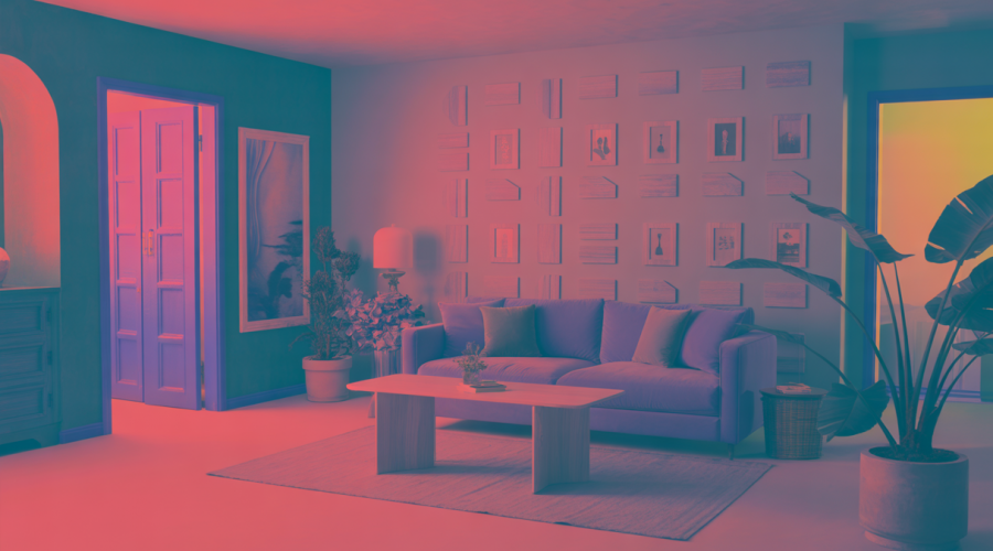 Décoration intérieure moderne avec couleurs vibrantes