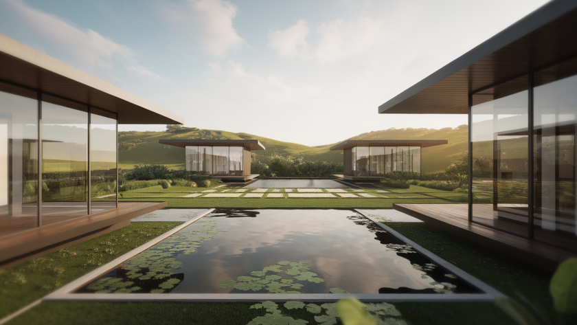 Architecture résidentielle moderne avec intégration paysagère innovante