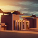 Représentation artistique de l'influence culturelle sur l'architecture moderne