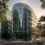 Image de design architectural contemporain innovant avec matériaux durables