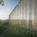 Architecture moderne intégrée harmonieusement dans un paysage naturel