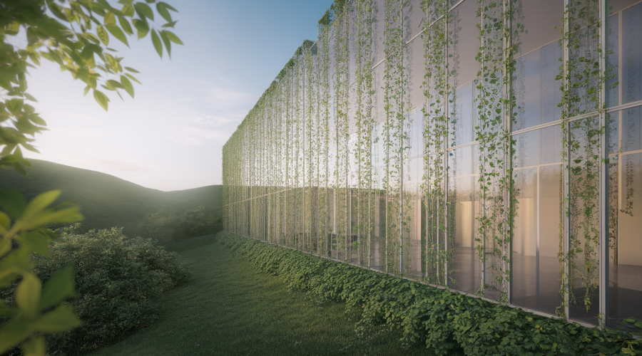 Architecture moderne intégrée harmonieusement dans un paysage naturel