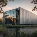 Illustration d'un projet architectural moderne intégré à la nature