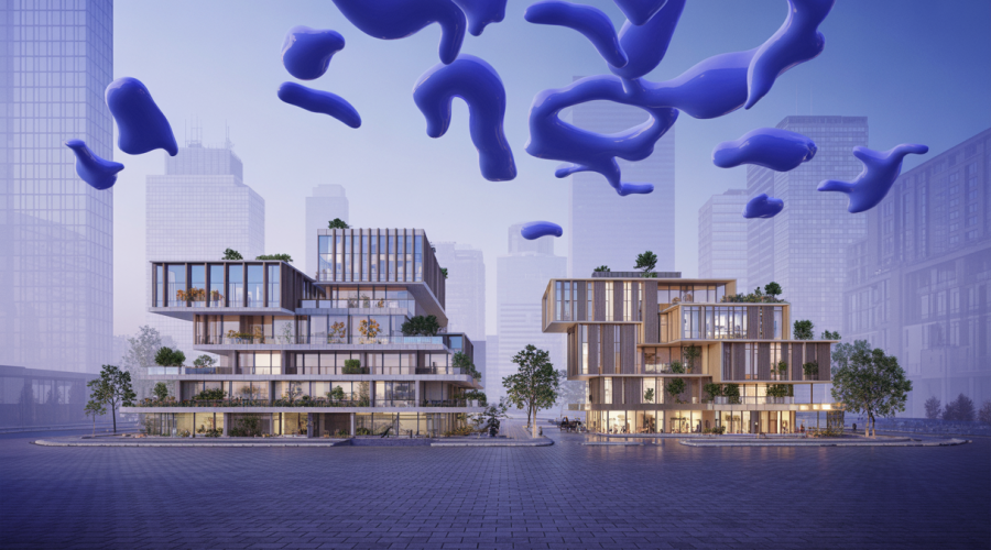 Image vibrante et avant-gardiste de projets résidentiels contemporains