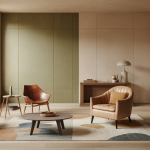 Illustration moderne de rénovation d'intérieur alliant tradition et modernité.