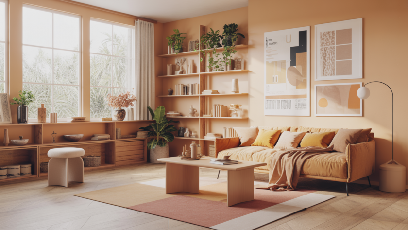 Image inspirante d'un intérieur transformé en 48 heures avec un mood board de décoration.