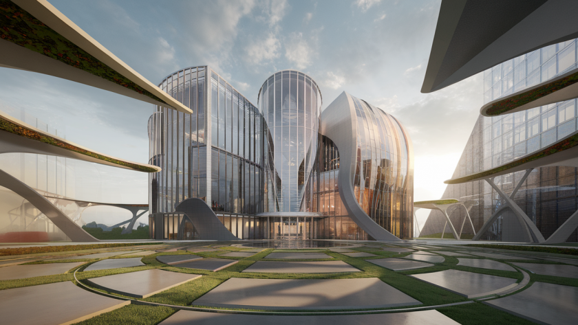 Illustration d'un design architectural innovant et esthétique.