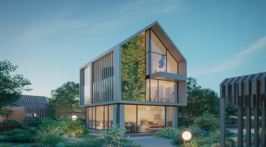 Image d'une maison moderne alliant esthétique et durabilité