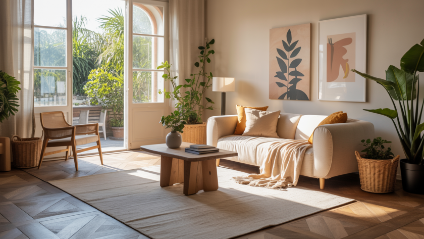 Aménagement de salon moderne et chaleureux en 2025