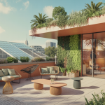 Terrasse multifonctionnelle écologique sur un toit moderne en 2025
