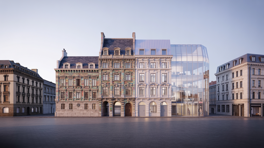 Transformation architecturale contemporaine intégrant innovation et réhabilitation historique.