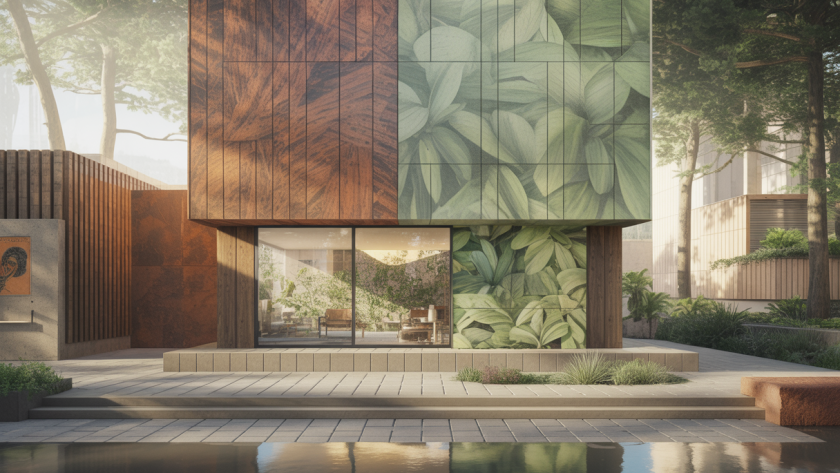 Architecture contemporaine durable utilisant des matériaux naturels