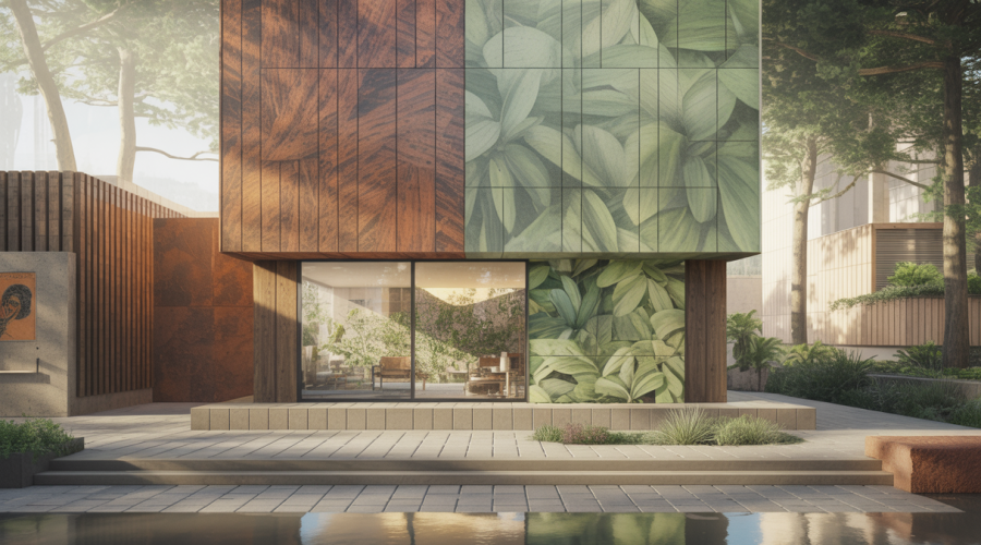 Architecture contemporaine durable utilisant des matériaux naturels