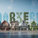 Architecture résidentielle contemporaine, intégrant durabilité et design innovant.