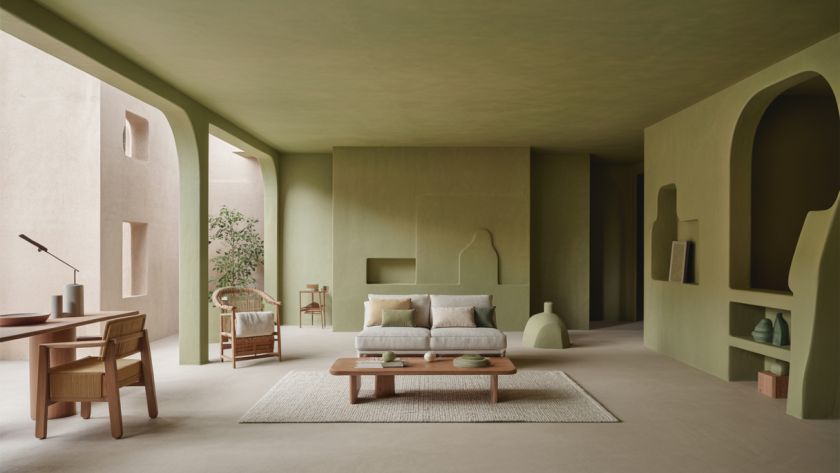 Image d'un intérieur résidentiel moderne fusionnant minimalisme et tradition