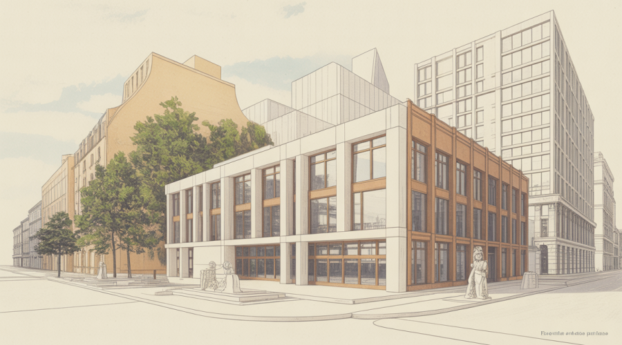 Image illustrant l'harmonie entre tradition et modernité en architecture