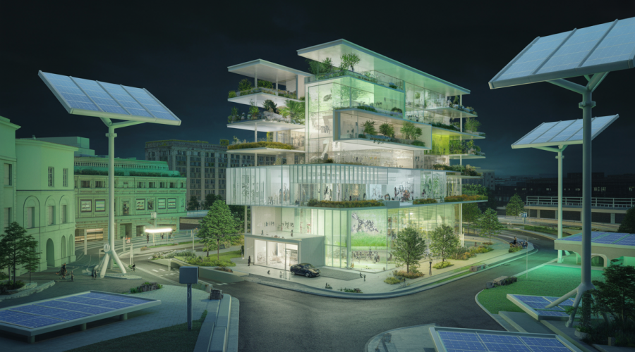 Architecture contemporaine de 2025, moderne et durable