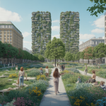 Illustration de l'urbanisme écologique intégrant la nature en ville