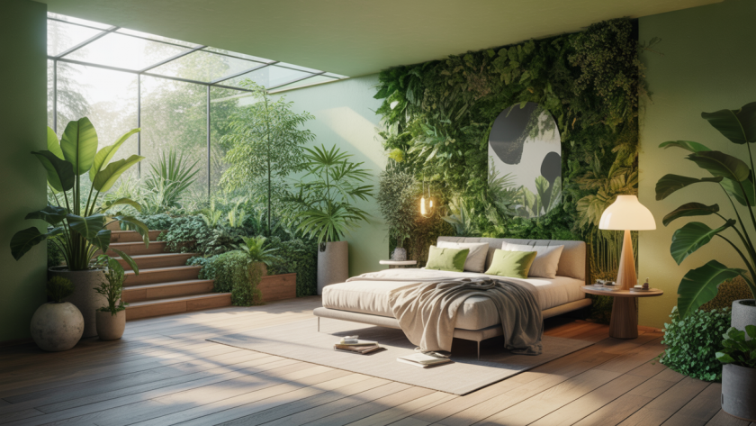 Intérieur modernisé avec végétation luxuriante pour un bien-être amélioré.