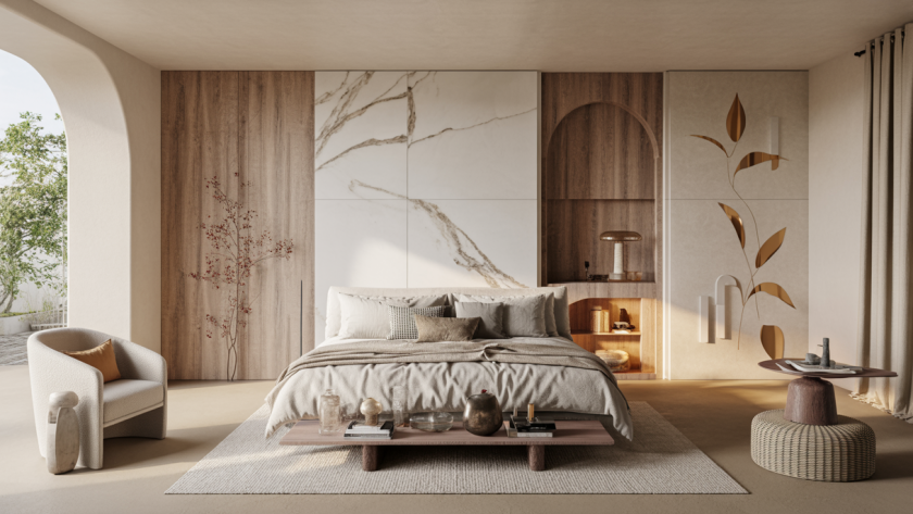 Intérieur moderne audacieux en 2025 avec matériaux nobles et décor créatif