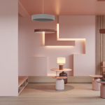 Intérieur contemporain avec éclairage doux et confort inclusif