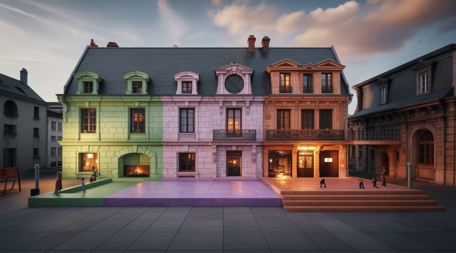 Rénovation architecturale innovante d'un bâtiment historique en espace moderne et durable